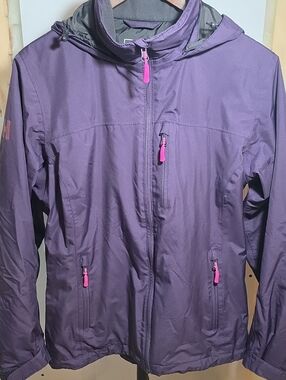 Helly Hansen Purple Ski Jacket /Wind Breaker with Pink Zipper Accents